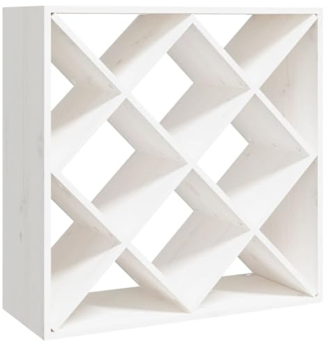 vidaXL Weinregal Kasten-Design Flaschenregal Weinständer Weinschrank Flaschenständer Weinflaschenregal Holzregal Weiß 62x25x62cm Massivholz Kiefer