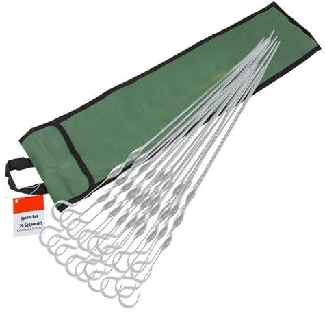 rukauf 20 pics à brochettes en acier inoxydable avec sac (50 cm)