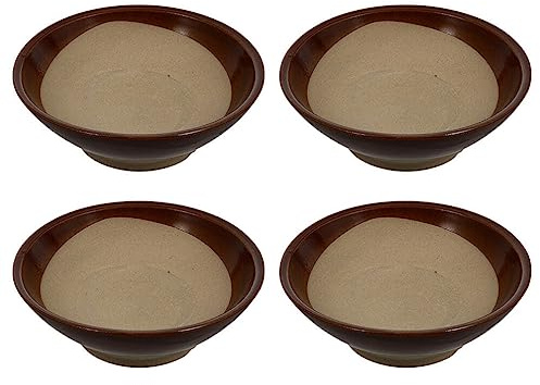 Kichvoe 4 Piezas Platillo Plantador Tazas Cuenco De Barro Tazones Mexicanos Cuenco para Servir Ensalada Plato De Sushi Bandejas para Macetas Platos Japoneses Gres Bol De Arroz Cerámica