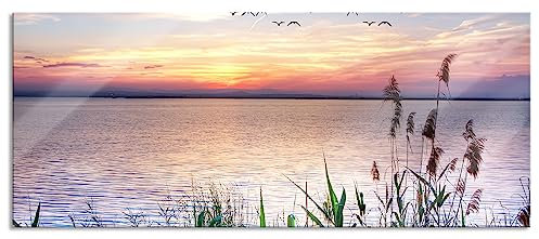 Pixxprint Glasbild Panorama, Wandbild aus Echtglas, Steg mit Ausblick aufs Meer, 120x50 cm, inkl. Aufhängung und Abstandshalter