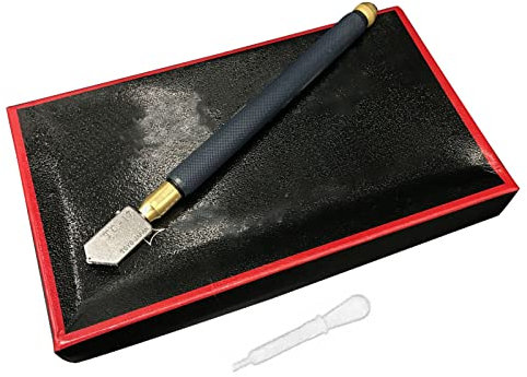 Tyenaza Tagliavetro 6mm-12mm, Penna Tagliapiastrelle Sicura con Manico Antiscivolo in Acciaio al Tungsteno con Vasetto di Olio per Finestra a Specchio