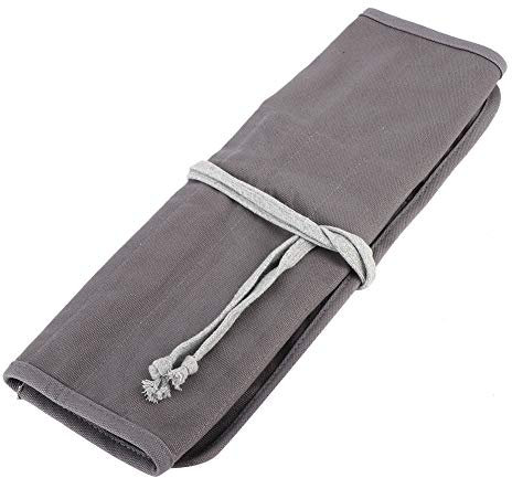 Gonetre Paintbrush Holder Paintbrush Case Pen Roll Up Bag Pen Storage Pouch Paint Pen Case Gray Canvas Paintbrush Holder Paint Pen Roll Up Bag Case Stationery Pen Storage Pouch, Gonetreo8xz9gusti