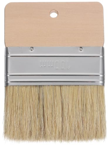 Hoement Boar Bristle Brush Wood Handle Brush for Wall Painting Furniture Painting and Oil Sand for Beach 5.71 in 1 Pack