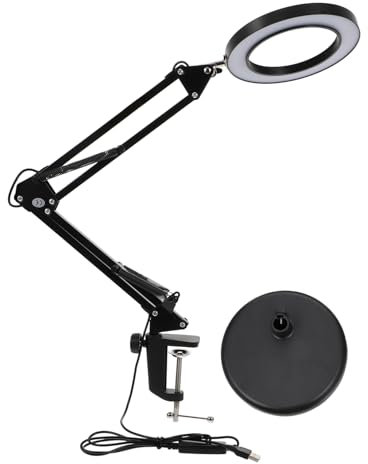 HOMSFOU Led-faltlampe Mit Lupenfunktion Und Schutzlicht Für Maniküre Und Tattoo-arbeiten Tischleuchte Mit Heller Lichtperle Und Stufenloser Helligkeiteinstellung