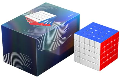 Bukefuno GAN 562 M 5x5 Magnetischer Speed Magic Cube Puzzle, ohne Aufkleber | GAN562 M 5x5x5 Standard Gan omnidirektionaler Kern doppellagig 112 Magnete 16 interne 96 externe automatische Ausrichtung