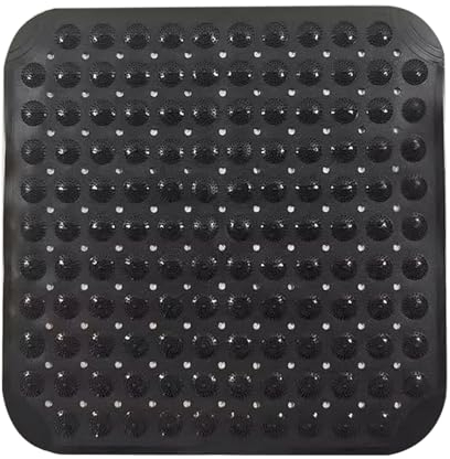 Tappetino Doccia, Tappetino Antiscivolo 48 x 48 cm con Ventose, Tappeto Doccia Antiscivolo, Tappetino da Bagno Quadrato, Lavabile in Lavatrice Tappetino da Bagno, Quadrato, Nero