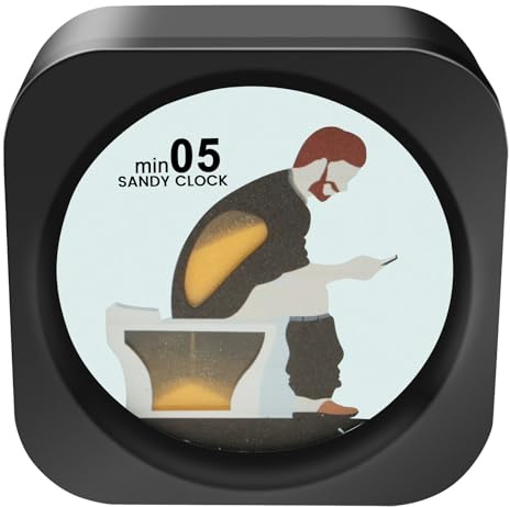 5 Minuten Toilette Sanduhr Timer 9×9×3.5cm Toilette Sanduhr Timer Toilet Timer Sanduhr Mann Stundenglas Kreative Geschenke für Männer Frauen Familie Freunde