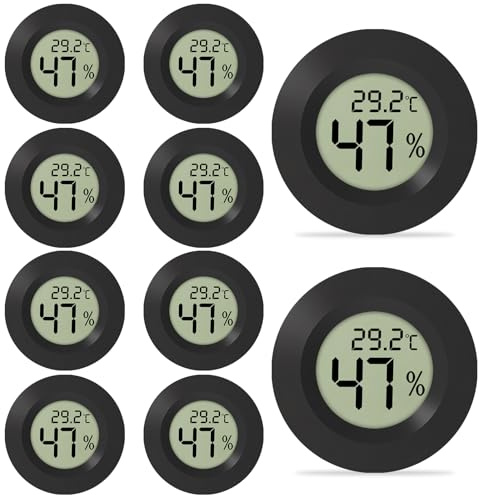 Thermometer Hygrometer Mini LCD Digitales: WIYETY 10 Pack Innen Temperatur Luftfeuchtigkeit Messgerät, Innen-Außen-Feuchtemessgerät, Thermo-Hygrometer für Büro Wohnzimmer Gewächshaus Kühlschrank