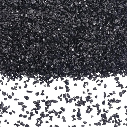 SUNNYCLUE 150g Schwarzes Zerbrochenes Glas Zerbrochene Glasstücke Unregelmäßiger Mini Glitzer Kunstharz Flocken Pailletten Kristallstreusel Chips Zur Schmuckherstellung Nagelkunst Basteln Heimdekorati