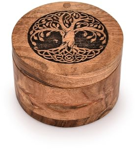 Indus Lifespace Salière et poivrière en bois d'acacia, bols à sel en bois | Récipients à sel et poivre en bois, bols à épices pour la cuisine, porte-sucre pour la cuisine (8,9 x 8,9 x 6,3 cm)