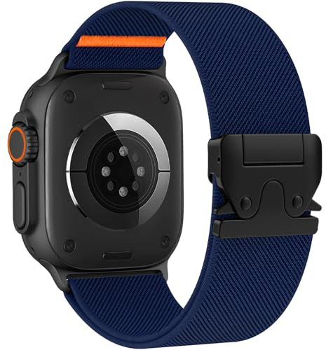 Nylon Bracelets pour Bracelet Apple Watch44mm 45mm 46mm 49mm 42mm Ultra321 | Améliorée Réglable Bracelet, Tressé élastique Bracelet, Sport pour iWatch Series 11 10 9 8 7 6 5 4 3 2 1 SE Femmes et Hommes