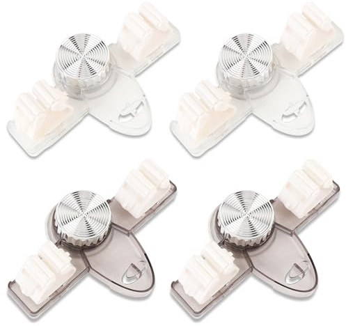 Gugxiom 4 Pcs Broom Holder Mop Hanger, No Punching Required Broom Hanger Organizer, Brooms Holder Wall Mount, Brooms Mop Holders Tidy Organizer, Brooms Mop Holders Wall Mounted with Suction