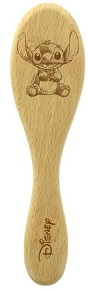 Disney – Spazzola Baby Stitch in legno FSC con setole morbide di mais – Massaggio cuoio capelluto e prevenzione croste lattee – Accessorio capelli per cura e igiene – Pettinatura precisa – Ufficiale