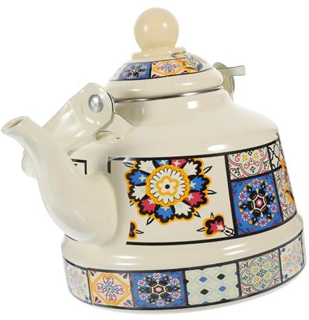 HOLIDYOYO Hervidor De Agua Retro De Enamel Para Cocina De Inducción y Estufa Elegante Con Diseño Clásico y Práctica
