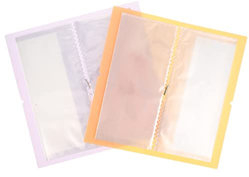 Gatuida 2pcs Sticker Collecting Album Transparent Storage Book for Decals Photos Memos Lightweight Organizer with Frosted Cover for Students Stationery Lovers Yellow Purple