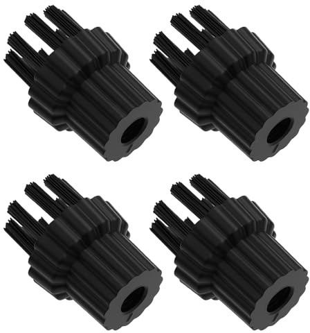 LT Easiyl Set of 4 Replacement Nylon Brushes with M8 Thread Compatible with H20 X5 Steam Mops, Multi-Surface Cleaning