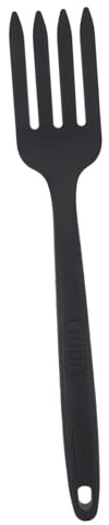 Uonlytech Fourchette de Cuisson Silicone Ergonomique Fourchette à Pâtes Noire Antidérapante pour Nouilles et Salade