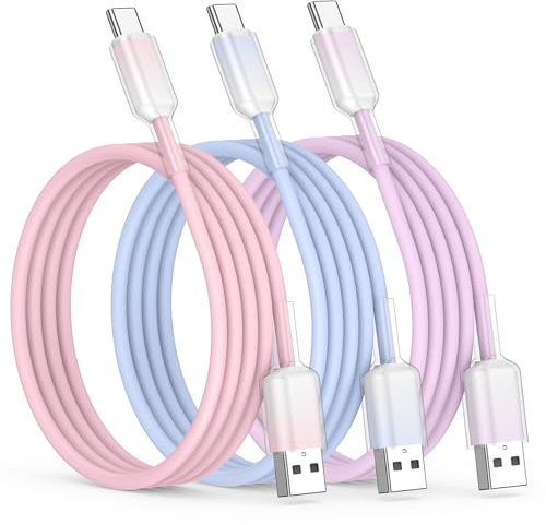 USB C Charger Cable [3-Pack, 3FT], USB to USB C Type C Charger Fast Charging wire for iPhone 17/16/15, iPad Pro, Samsung Galaxy, MacBook Pro,and More