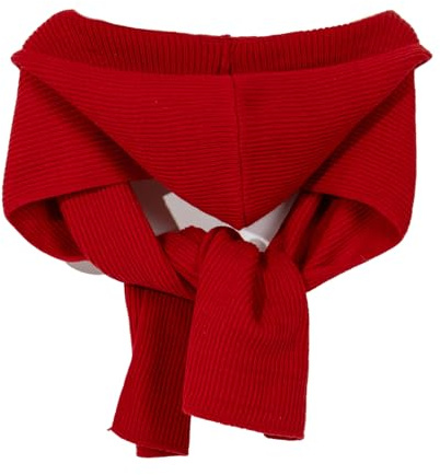 Trendiger Kapuzenschal-Hut, gestrickter Schal/Tuch, warm, bequem, Schulterumhang für verschiedene Anlässe, Damenmode-Schal, Alltagskleidung, Kaschmir-Mischung-Hut, rot, One size