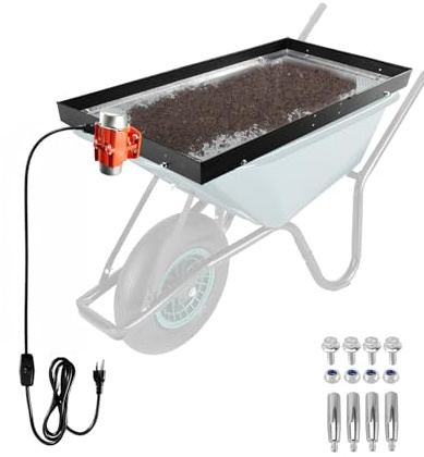Motorized Soil Sifter with Vibration Motor, 30W Metal Automatic Screening Machine Fits Most Wheelbarrows, 1/4 Mesh Garden Sieve for Sand Dirt Compost