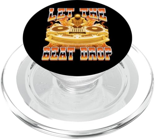 Disque de Jockey DJ Discjockey Plateau tournant années 90 Let The Beat Drop PopSockets PopGrip pour MagSafe