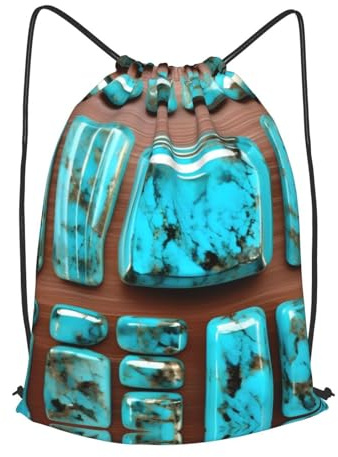 Lätt dragsko simväska ljus aqua blå blågrön tryck badväskor unisex sport gym påse för aktiviteter skola vandring 36 x 42 cm