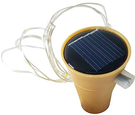 FewNvWa Luci Fatate, Mini Luci a Stringa, Senza Bottiglie, 2 M, Impermeabili, a Energia Solare, 20 LED, Ideali per Matrimoni, Halloween, Centrotavola, Luce Calda