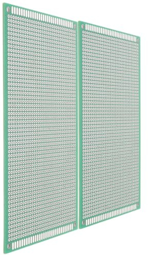 KICHOUSE 2pcs Double Sided Pcb Board Reinforced Fiberglass Circuit Breadboard Perfboard for DIY Soldering Electronic Projects with Precision Insertion and Dual Routing