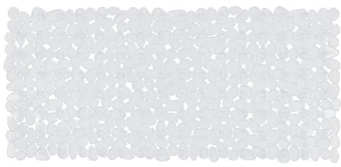 Spirella Duschmatte Anti Rutsch Matte Riverstone antibakteriell rutschfest 75 x 36 cm - mit Sanitized Hygienefunktion - Transparent - Made in EU