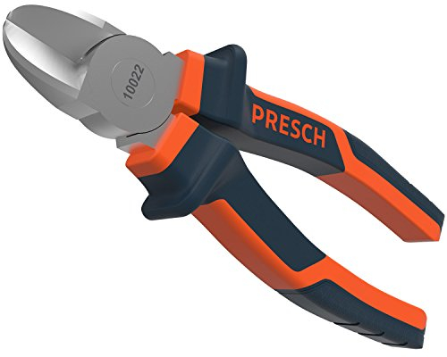 Presch Seitenschneider 160 mm gerade - Profi Kabelschneider gehärtet mit Mehrkomponenten Griff zum Draht trennen - Hochwertiger Drahtschneider