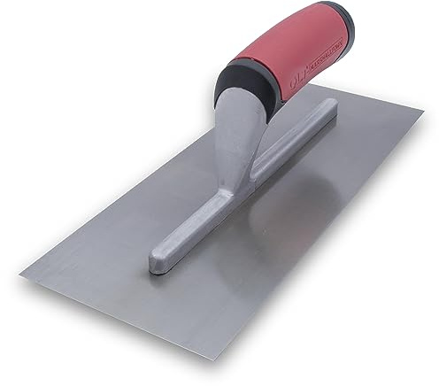 MARSHALLTOWN QLT Concrete Finishing Trowel, 11 x 4.5 Inch Carbon Steel Blade, Soft Grip Handle, FT1145R