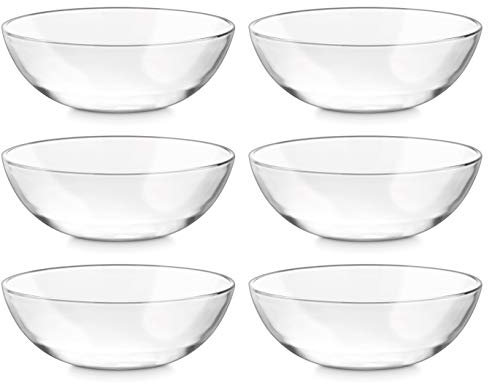Glass - Bowl - for Soup - Dessert - Pasta - Fruit - Soup Plate - 20 oz. - Set of 6-6.5 Diameter - Made in Europe - by Barski