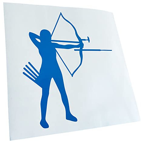 Kiwistar - Autoaufkleber - Bogenschießen Bogensport - blau - 24x21cm - Heckscheibe Auto Aufkleber wetterfest für Kfz LKW Mofa Truck - Sticker außen selbstklebend Tuning Zubehör für Fenster Fahrzeug