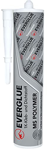 Everglue 1K MS Polymer Klebstoff Dichtstoff UV-beständig transparent 300g extra stark für Holz und Metall extrem hohe Anfangshaftung und permanente Befestigung auch Naturstein oder Fliesen