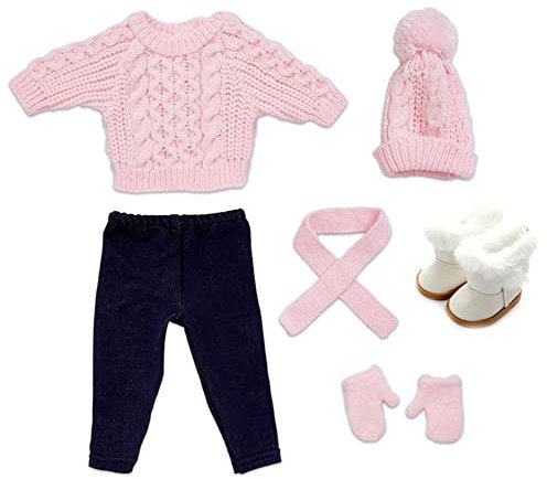 GIVBRO Puppenkleidung Outfits für 43 cm große Puppen verkleiden sich 6-teiliges Winter-Ski-Set Kostümzubehör Kinder Spielzeug Dekoration (#D)
