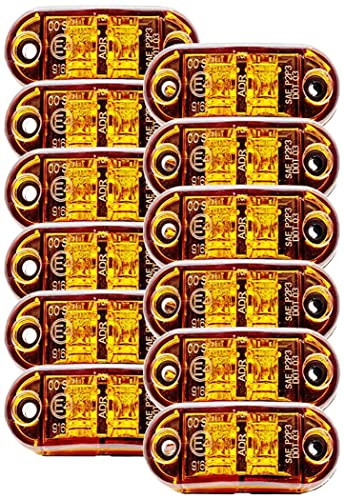 JUTTA Größe Marker Licht, 12/24V IP65 Bernstein Gelb LED Seitenmarkierungsleuchte Universal für LKW Anhänger Van Caravan Auto Bus Boot (12)