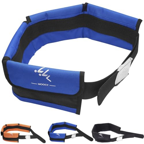 MOOCY 4 Neoprene Pocket Scuba Weight Belt，dive weight belt fit for Waist 32 to 52 - Quick-Release Buckle（Blue)