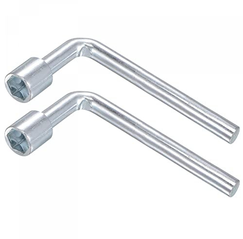 sourcing map 10mm Metric L Shaped Angled Open Hex 6 Point Socket Wrench, Single Ended 2 Pcs
