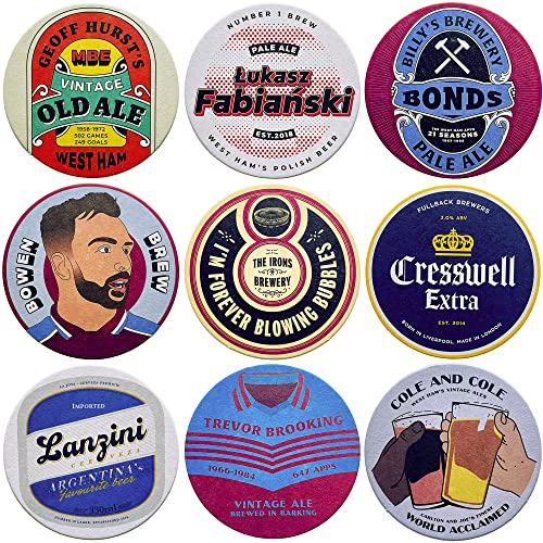 Boot & Ball West Ham Beer Mats 2nd Edition x9