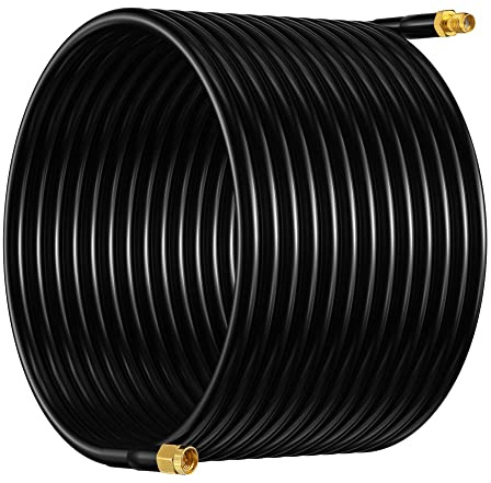Lonlonty Cavo SMA Prolunga Antenna, 15M Cavo SMA Maschio a Femmina Prolunga, 50 Ohm Cavo Coassiale YLD195 a Bassa Perdita per 4G LTE WiFi Router Modem RTL SDR GPS ADS-B(Non per TV)