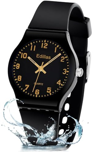 Edillas Kids Analog Watch for Girls Boys Waterproof Learning Time Wristwatch Easy to Read Time for Children