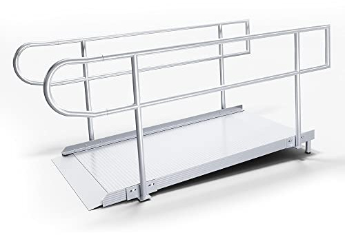 Rampit USA Empower Series Semi-Portable 36-inch Wide Aluminum Wheelchair Ramp with Legs (Ramp and Handrails, 72 inch)