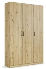 Rauch Möbel Allrounder, Kleiderschrank, Farbe Eiche Artisan, Breite 136 cm | Schrank, Mehrzweckschrank, 3-türig, für Schlafzimmer, Kinderzimmer, Hauswirtschaftsraum, Putzschrank, Garderobe, Flur
