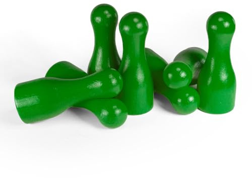 Spieltz Riesen Spielfiguren für XXL Brettspiele: Halmakegel groß aus Holz, 25/60 mm. Flaschenkegel, gut zu greifen. Extra große Spielkegel (grün, 10 Stück)