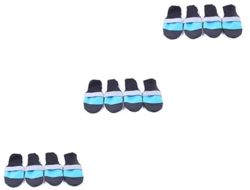 Sosoport 3stücke Oxford Cloth wasserdichte Hundeschuhe rutschfeste Pfotenschutz-Stiefel Für Kleine Hunde s Blau Für Nasses Wetter Und Unebene Oberflächen