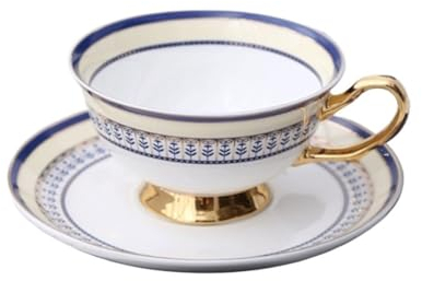 WANGHAI-666 Tazzina da caffè Set di Tazze da tè Inglesi in Ceramica di Alta qualità for Uso Domestico. Tazze da caffè Europee in Porcellana Bone China Vintage Tazze da tè e caffè