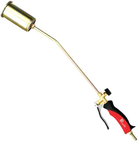 Paluplus Cannello per Saldature a Leva, lunghezza 60 cm, Bruciatore a Gas in Acciaio Zincato, Intensità di Fiamma Regolabile, Pistola per Asfalto, Guaina, per Sverniciatura, Potenza 35Kw -64L