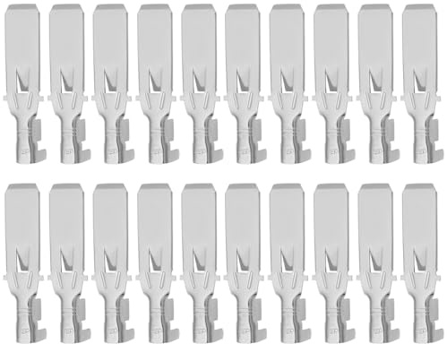 OTOTEC 20Pcs 9.5mm Wire Connectors Brass Flat Plugs Wire Crimping Terminals Cross Sectional Area 4mm² Suitable for Automotive Parts Home Appliances Silver