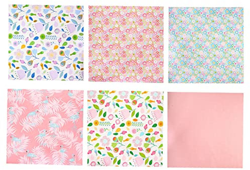 TEHAUX 6stücke Baumwollstoff Bundles Bedruckte Patchwork-Stoffe Für -Handwerk Für Kissen Vorhänge Taschen Und Mehr Floralen Designs