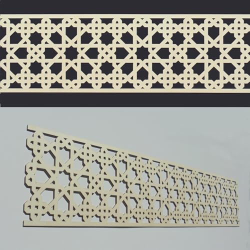 Zagora ornamentierte Zierleisten - orientalische Wanddekoration Holz 20cm breit (2m, Orient)